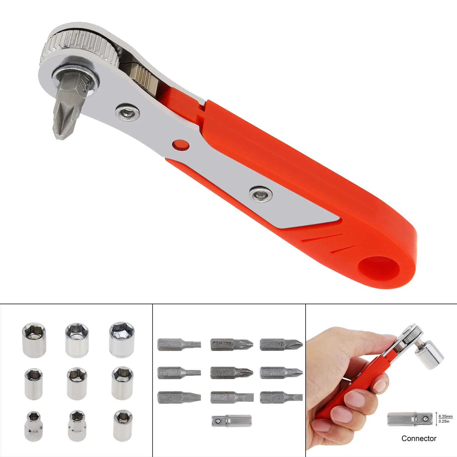 

20pcs Mini Ratchet Wrench Bit Set for Small Space Maintenance Operation with Multi Hex Dual Purpose L Bending Wrench