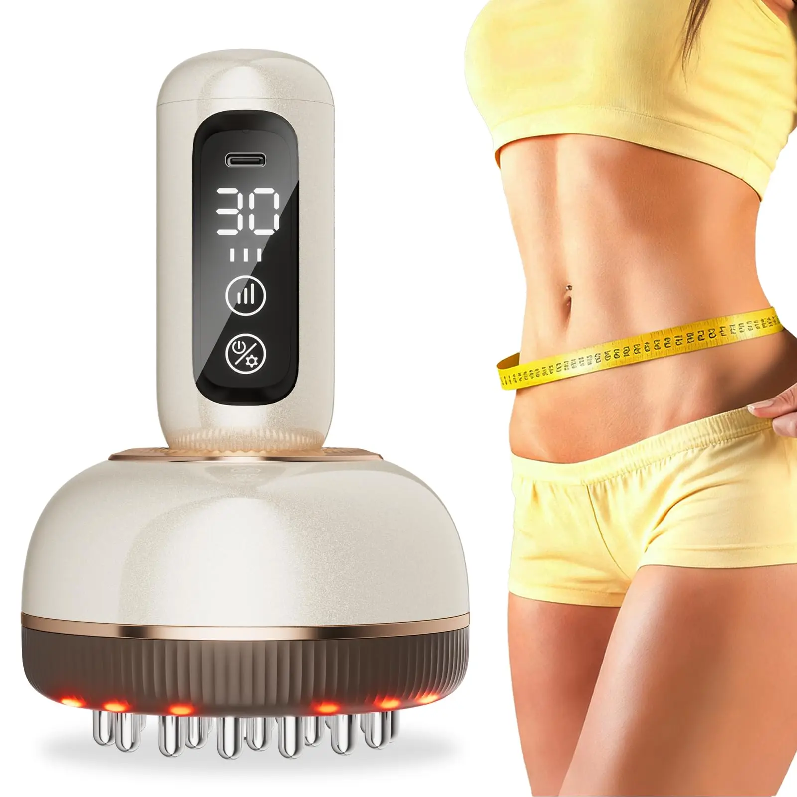 

Handheld red light electric vibration massager multi-functional body shaping relaxer (suitable for abdomen legs and arms)