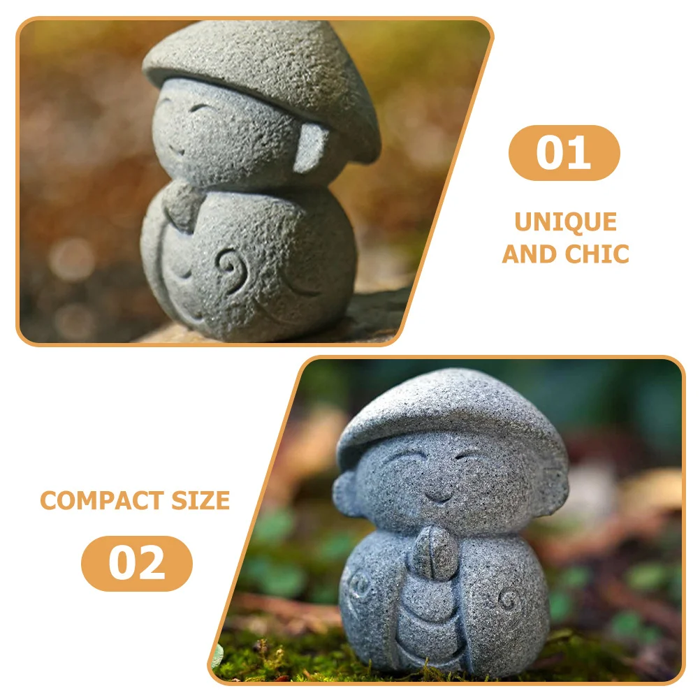

2Pcs Small Buddha Figurines Japanese Style Bonsai Ornaments Mini Moss Landscaping Zen Garden Statues Home Decor