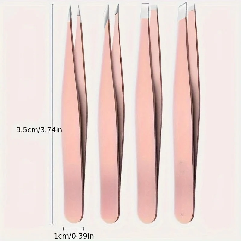 4-teiliges Professionelles Präzisions-Augenbrauen-Pinzetten-Set Komfortabler Griff für Mühelose Entfernung von Gesichtshaar – Detail 6