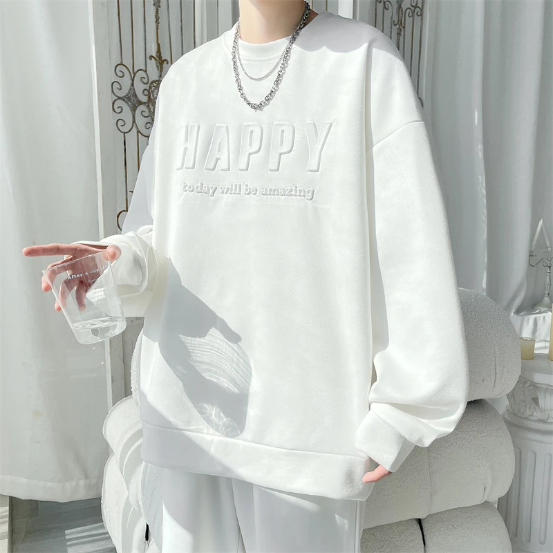 New in Sweatshirts Male Clothes Hip Hop Sweatshirts Man Original Brands Pullover Pullovers Embossing Oversize Men Men's Spring