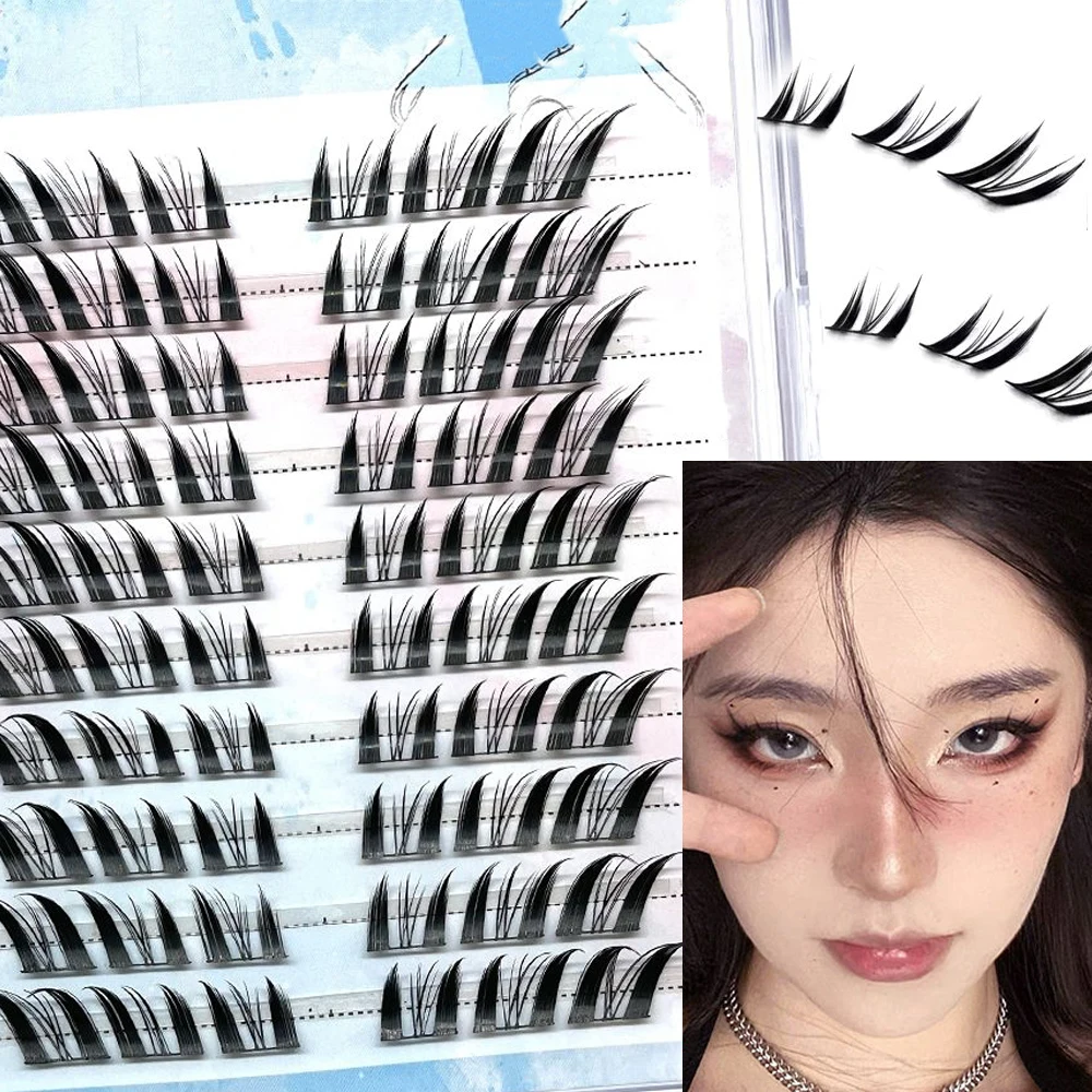 10 Rows Artificial Eye Lashes DIY Korean Manga Make Up Natural Fox Strands Eyelash Individual Sunflowers Eyelash Extension