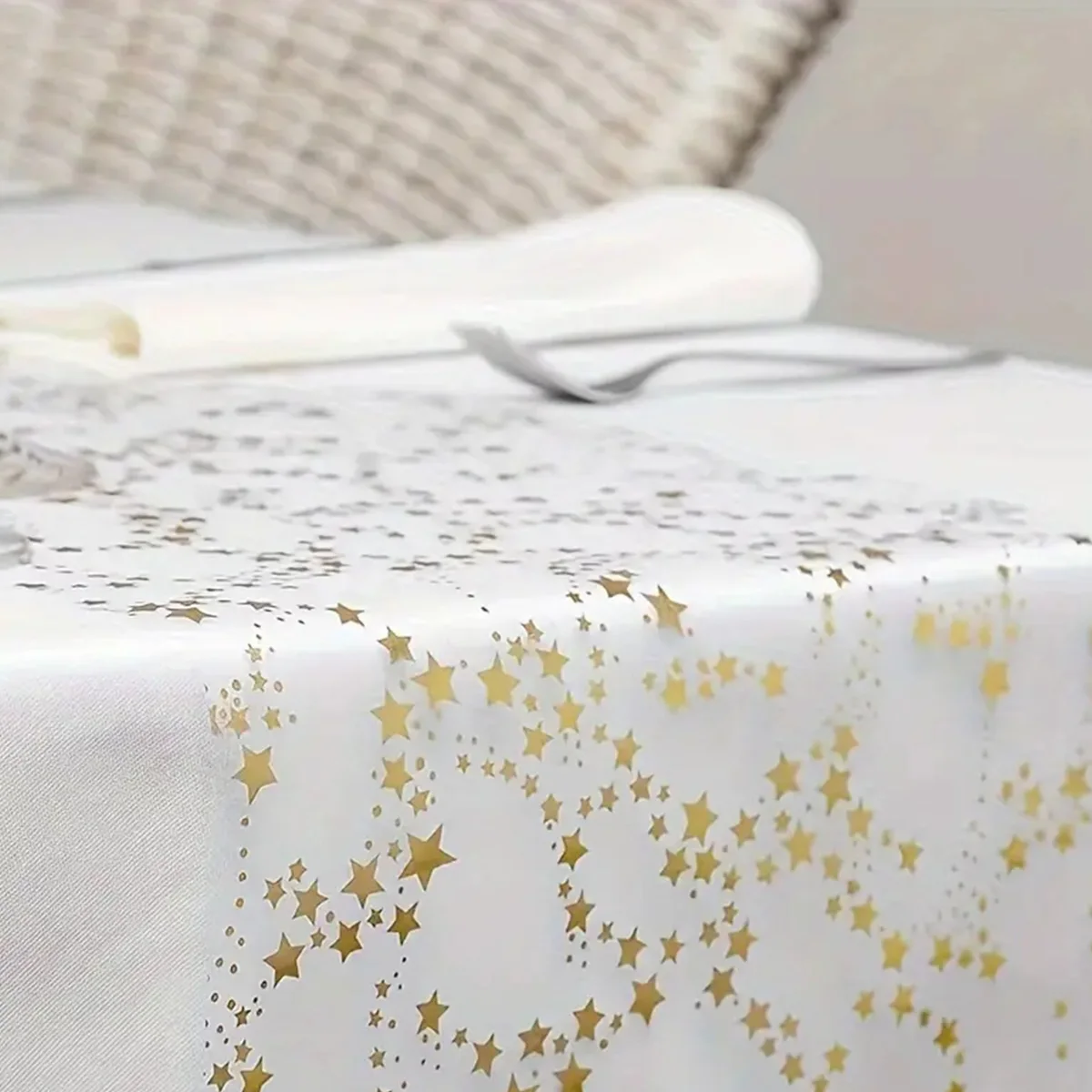 Sparkle Metallic Gold Table Runner Star Glitter Foil Mesh Roll Tablecloth for Wedding Event Birthday Baptism Baby Shower Decor