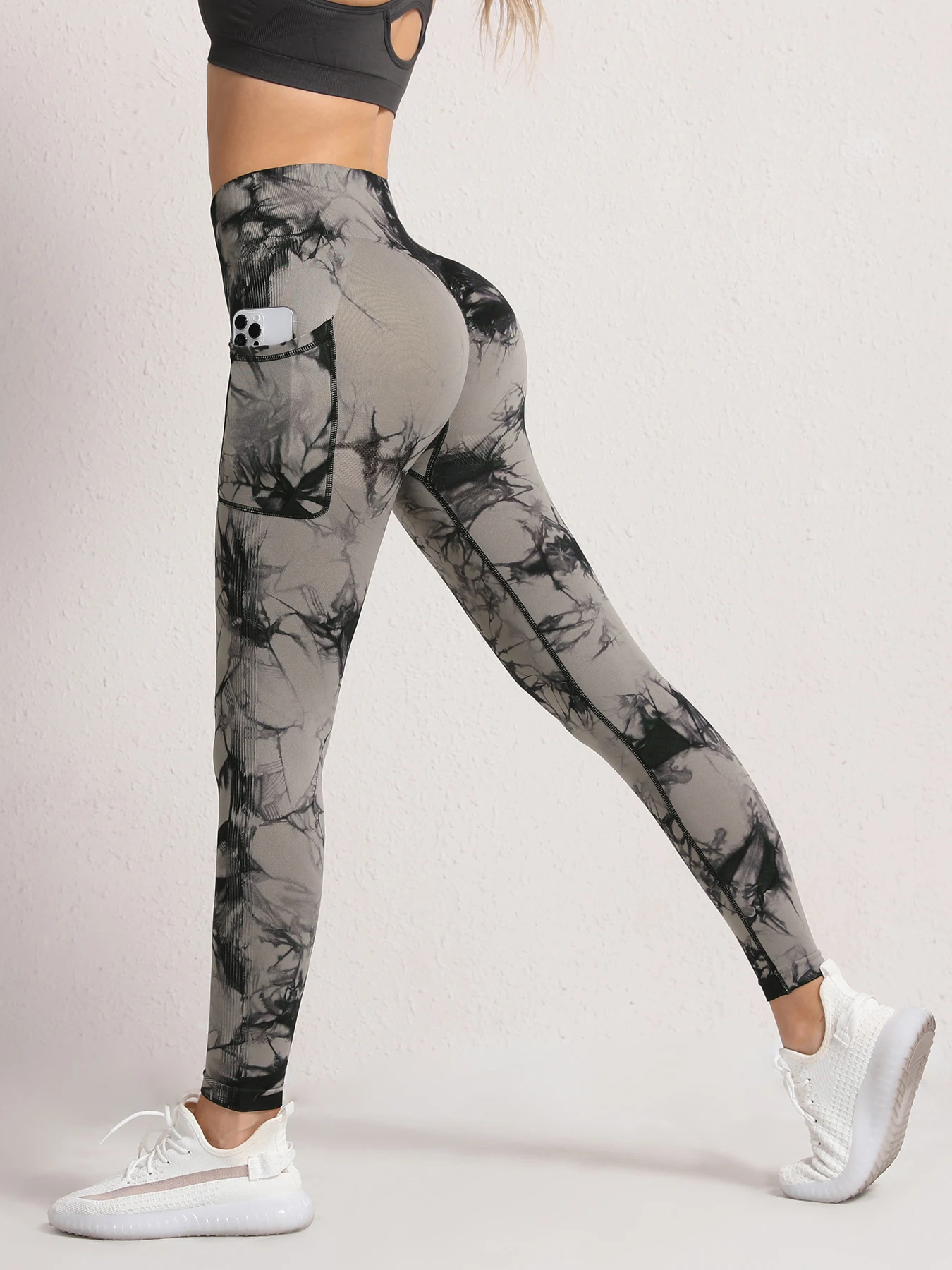 SVOKOR Tie Dye Pockets Women Leggings Push Up Sport Fitness Pants Female High Waist Butt Lifting Athletic Tights Casual Wear