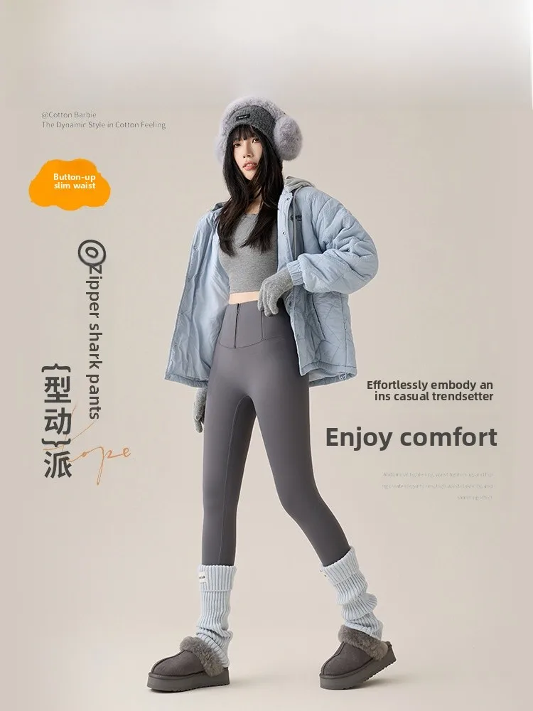 하이웨이스트 요가 팬츠 안감이 있는 추가 보온 타이츠 가을 겨울 플러스 사이즈 여성용 베이스 레이어 팬츠