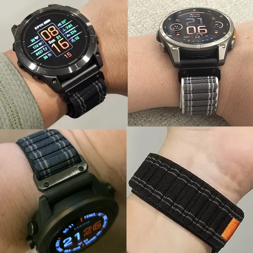 QuickFit – Bracelet de sport en Nylon, 22mm 26mm, pour Garmin Fenix 8 pro E 7X 6 5puls, Epix Pro/Gen 2 Enduro 3 Quatix 8, Bracelet de remplacement