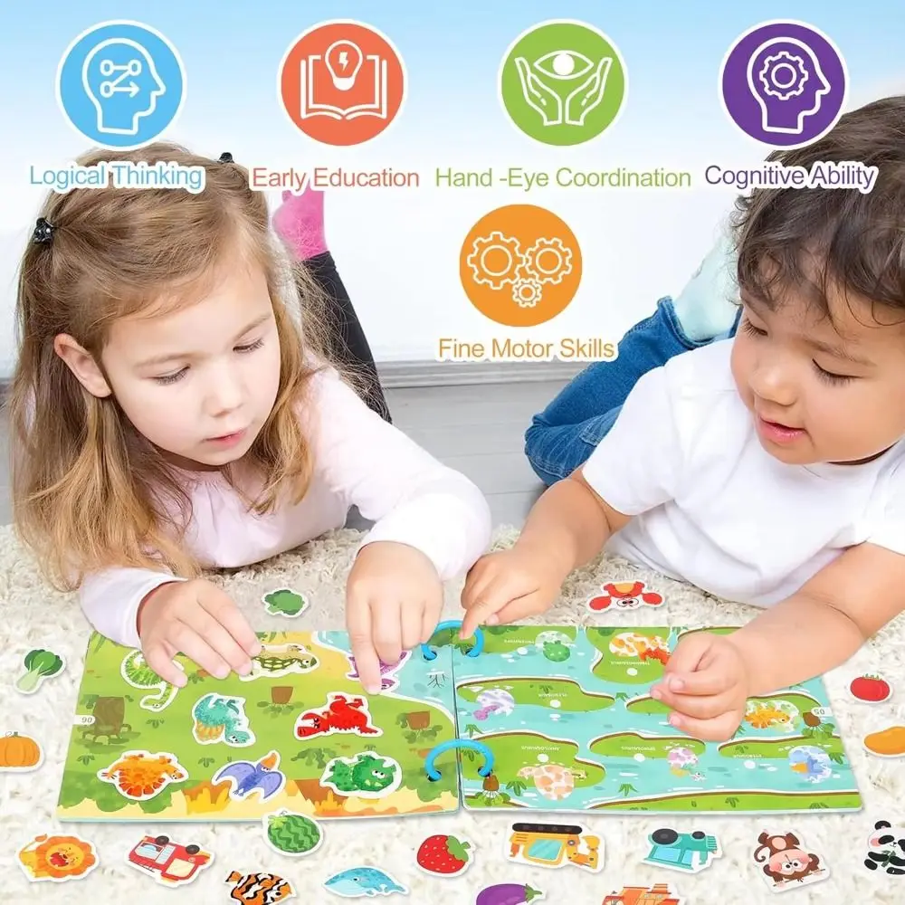 몬테소리 아기 활동북 퍼즐 게임 단어 인식 나의 첫 조용한 책 조기 학습 교육 완구 어린이 장난감