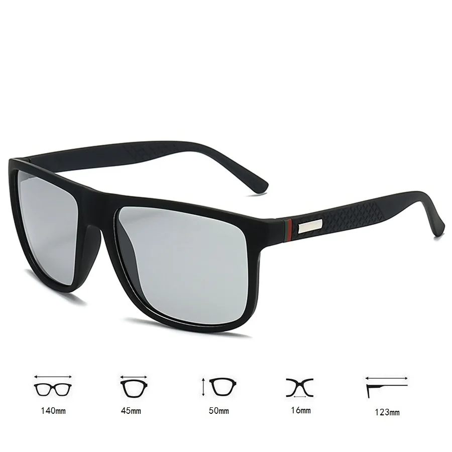 Gafas de sol polarizadas fotocromáticas para hombre y mujer, lentes cuadradas Vintage, diseñador de marca, conducción, pesca, UV400