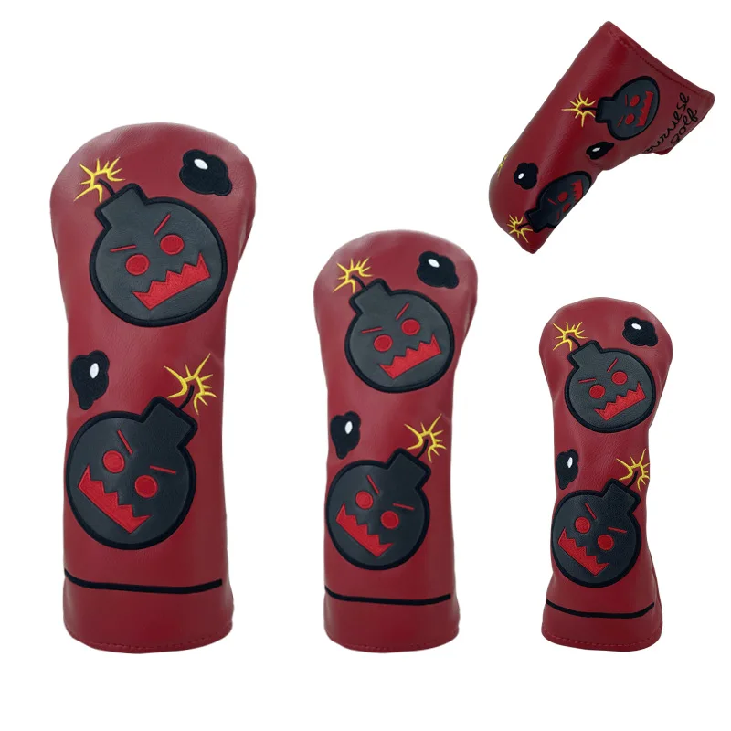 

Golf Headcover Set - Devil Bomb Driver, Fairway Wood & Putter Covers, Novelty Club Protection