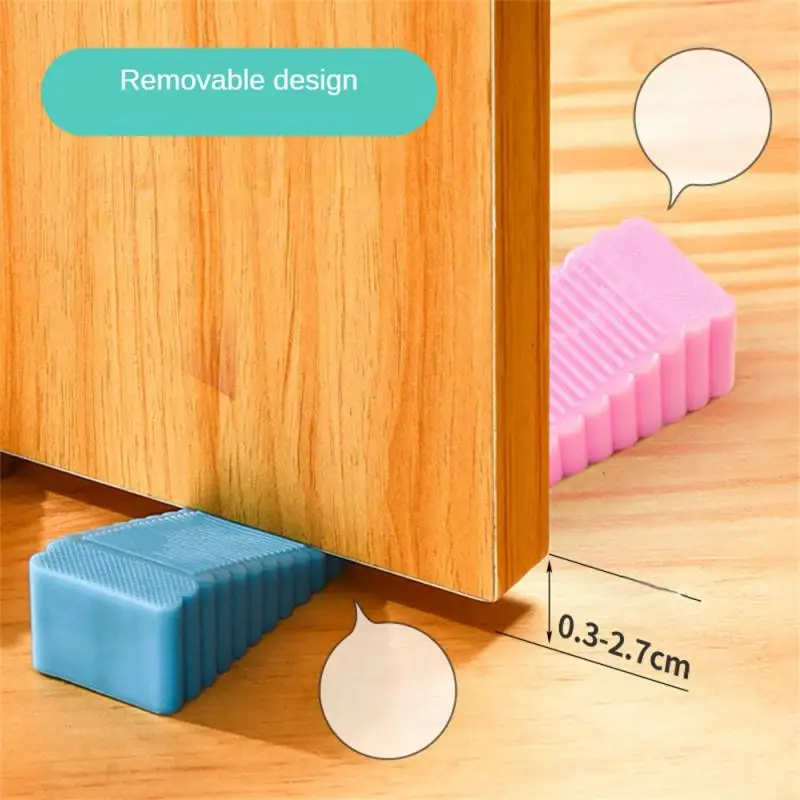 Silicone Door Stopper Reusable Anti-pinch Shock Absorbent Block Wedge Doorstops Home Office Door Anti-collision Accessories