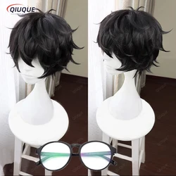 Gioco Persona 5 P5 hero Kurusu Akira parrucca corta nera resistente al calore parrucche Cosplay + parrucca Freen Cap