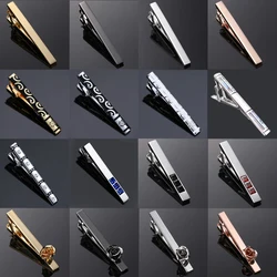 Men's tie clip made of copper material enamel craftsmanship crystal shell rose design fashionable brand business suit tie clip