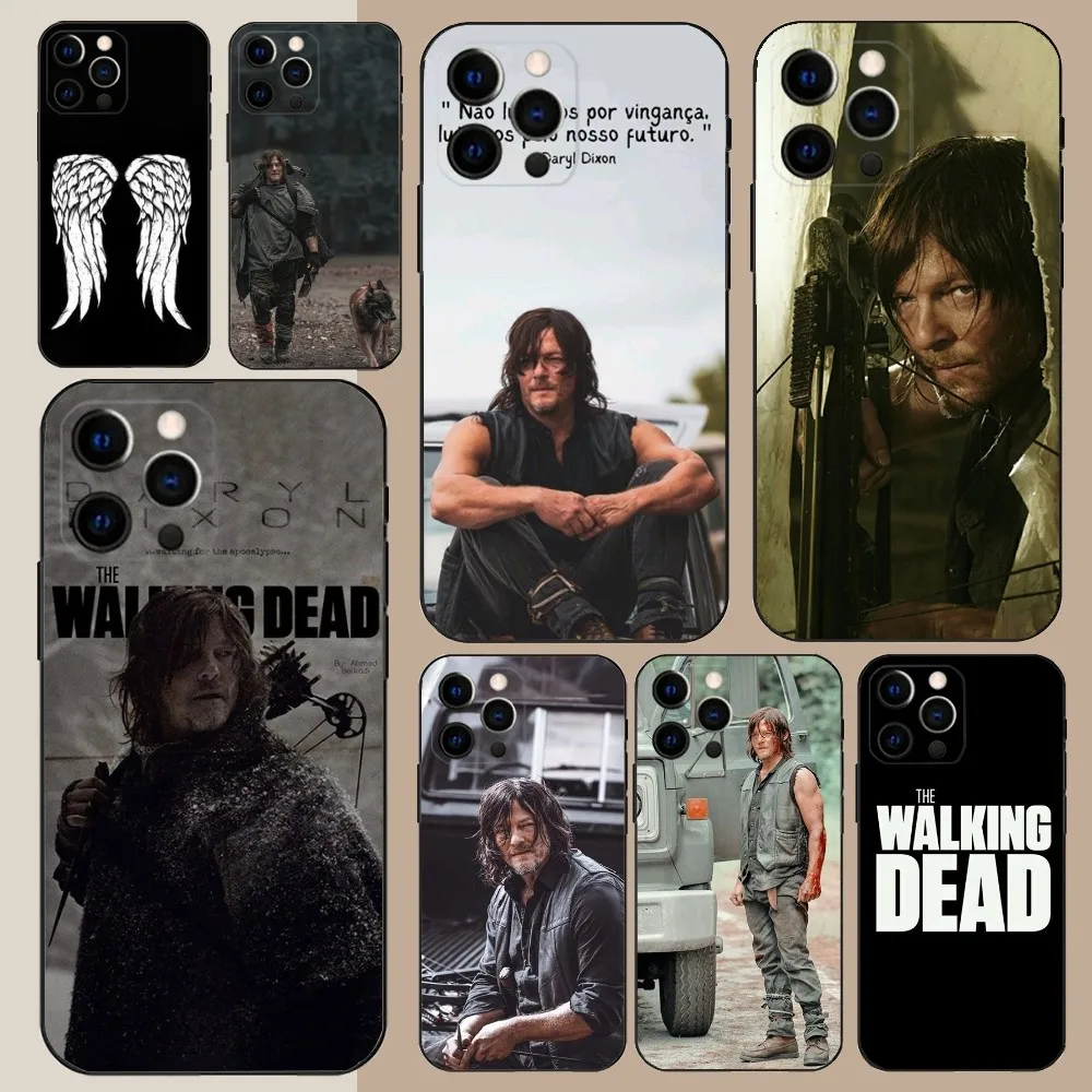 The W-Walkings D-Dead Daryl Dixon Phone Case For Apple iPhone 15,14,13,12,11,Pro,X,XS,Max,XR,Plus,Mini Soft Black Cover