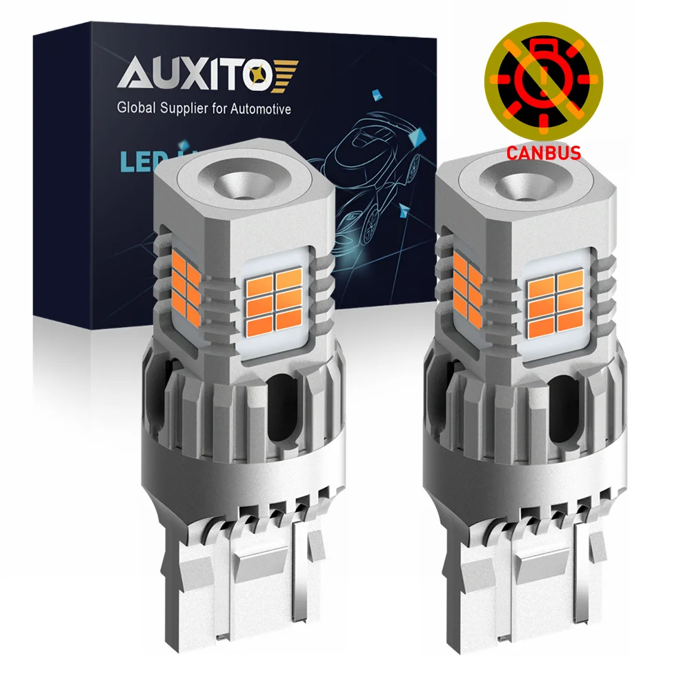 AUXITO 7440 светодиодный сигнал поворота No Hyper Flash W21W WY21W T20 7440 Светодиодный лампа Янтарная CAN-шина без ошибок для Nissan Rogue 2015 Toyota Ford