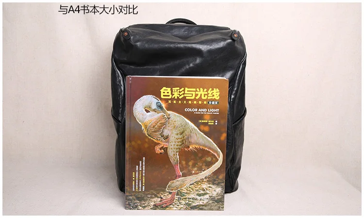 casual designer luxury handmade first layer cowhide men's backpacks outdoor travel genuine leather large black schoolbags