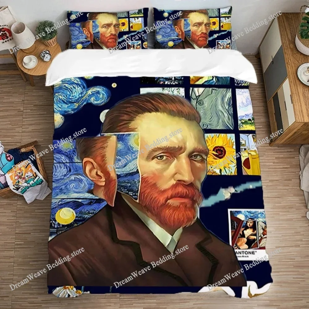 

Bed Set Duvet Cover Set Single Double Large Size Fashion Queen Bed Comforter Sets Bedding Decorations Van Gogh Pillowcase Art