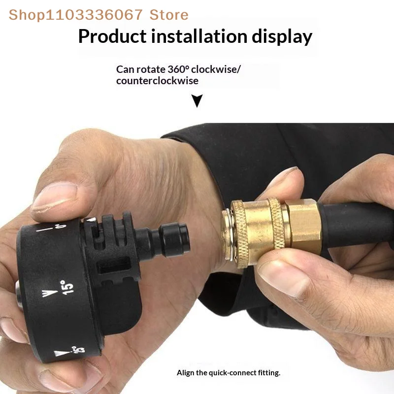 【HLS】6-in-1 High Pressure Washer Nozzle Multifunctional Change-Over 1/4 Inch Tip for Window Glass Outdoor Furniture Cleaning