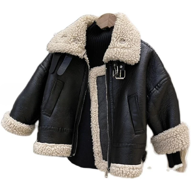 Korean Version Winter Coats 2023 Outerwear Girls Warm Fleece Jacket Baby Girls Jackets for Autumn Winter Children Clothing TY88