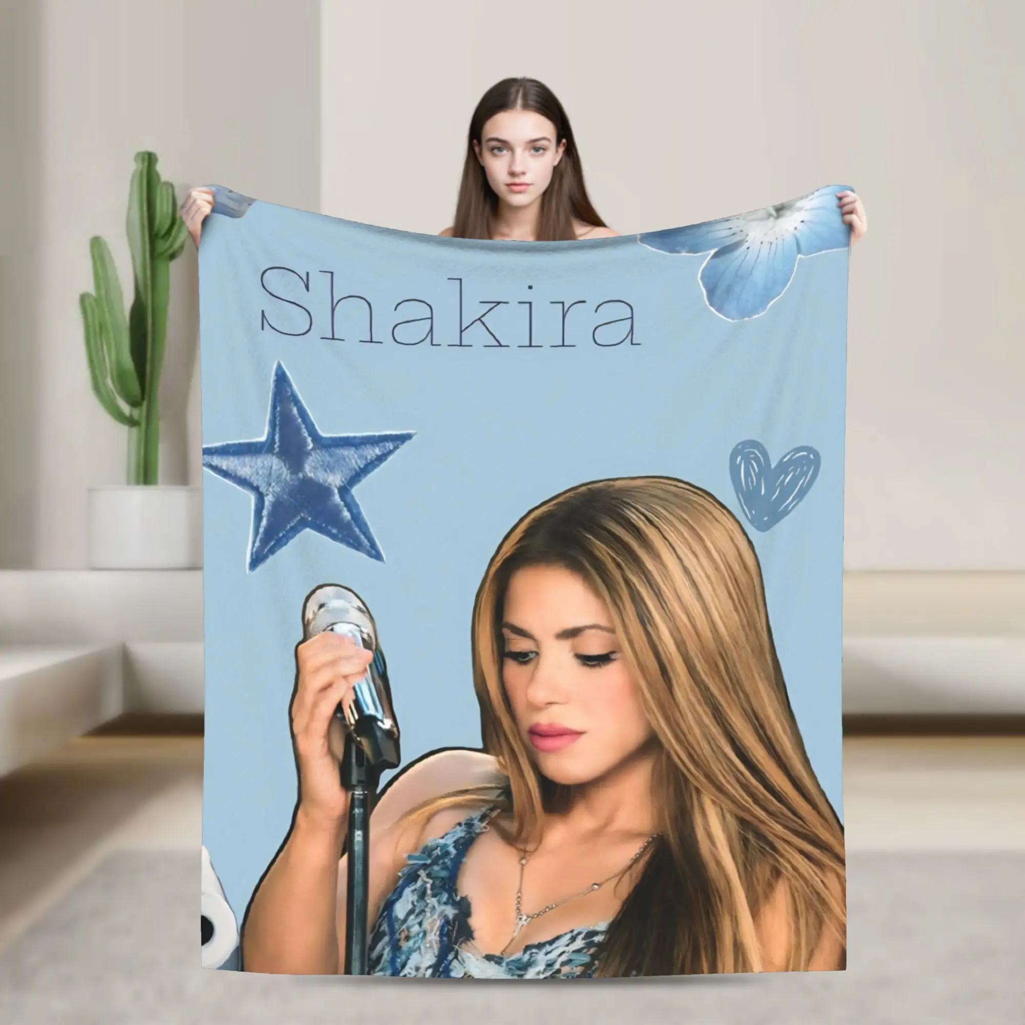 Shakiras Las Mujeres Ya No Lloran Tour Blankets Coral Fleece Plush  Lightweight Throw Blankets for Airplane Travel Bedroom Quilt