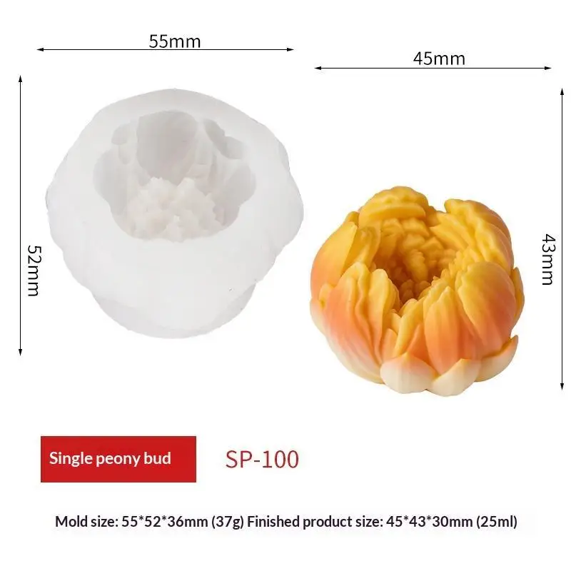 3D Jasmine Gardenia Flower Silicone Mold Eco-Friendly Food Grade for Handmade Aromatherapy Candle Chocolate Soap DIY Craft