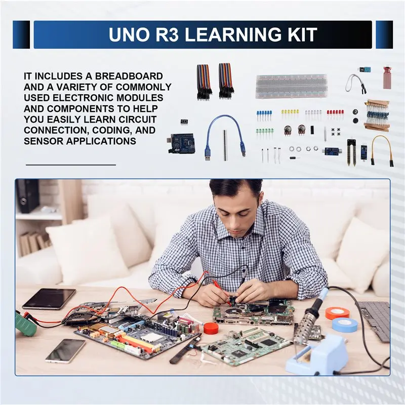 [NEW!CCDD】 RFID Learning Kit For Arduino Uno R3 Breadboard Starter Kit Basic Components Included