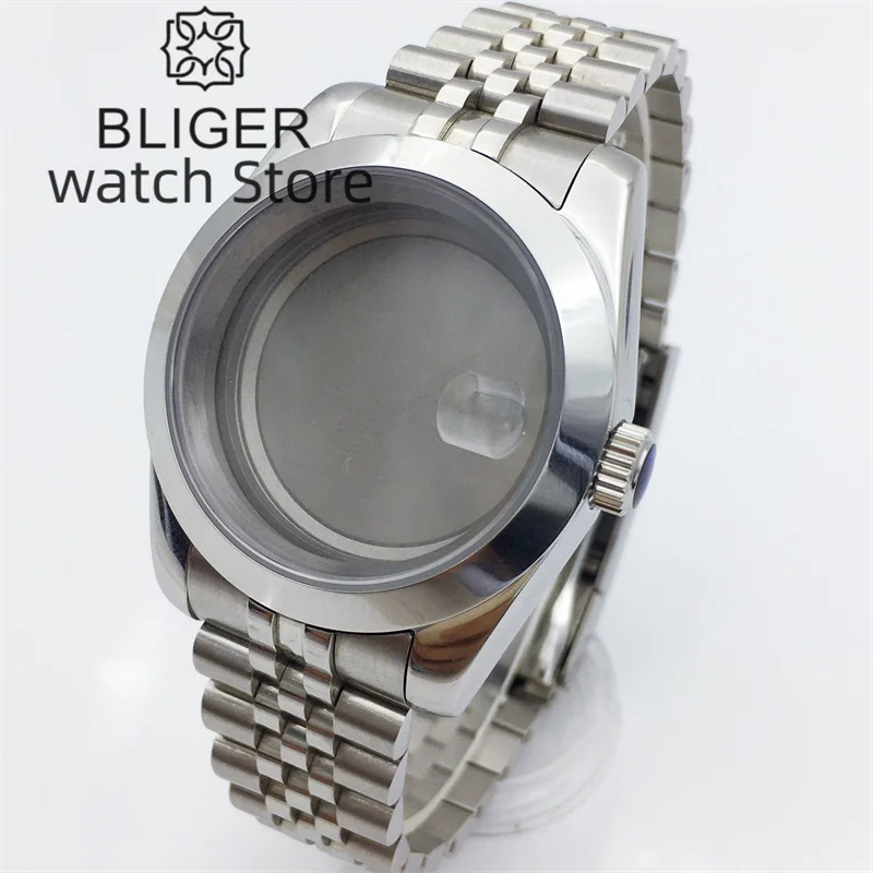 BLIGER 36mm/40mm Silver Stainless Steel Case Sapphire Glass Fit NH34 NH35 NH36 ETA2824/36 PT5000 Mingzhu DG Miyota8205 Movement