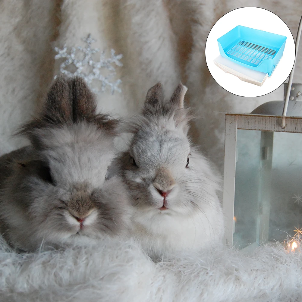 

Rabbit Drawer Toilet Leak proof Waste Tray for Rabbits Guinea Pigs Plastic Tool Compact Portable Pee Toilet Rabbit Potty Pet