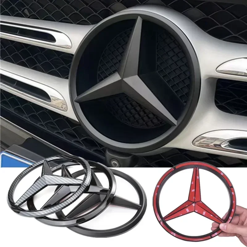 1Pcs ABS Car Front Grille Badge Decal Cover Emblem for Mercedes Benz W204 W205 W210 W211 W212 W213 C E Class GLA GLK ML GLC GLE