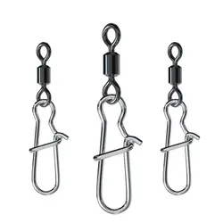 50PCS #2/4/6/8/10/12 Bearing Swivel Fishing Connector Rolling Fishing Swivel Snap Fishing Lure Hook Accessories Tackle