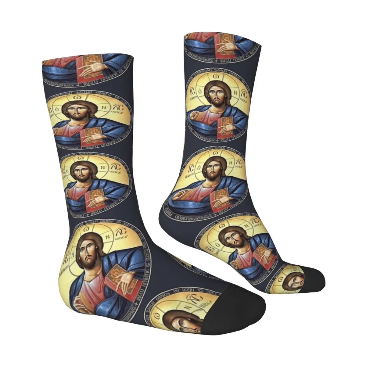 Christ Pantocrator Orthodox Icon Socks Korean Stockings Spring Anti-Slip Women Men Socks High Quality Graphic Skateboard Socks