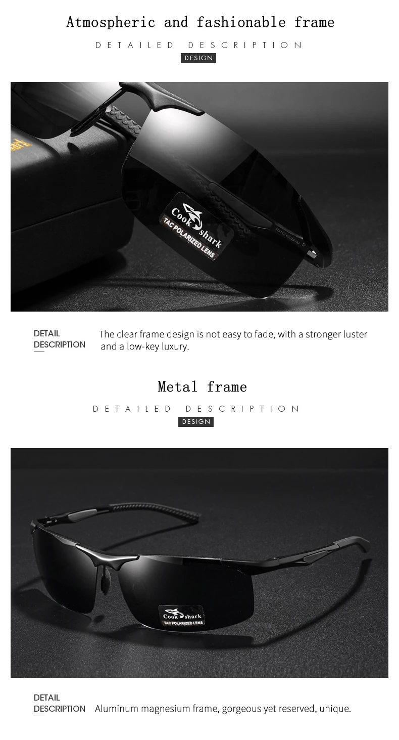 Koch Hai Farbwechsel polarisierte Sonnenbrille zum Fahren von Fahrern Spezial brille für Männer Angeln Sonnenbrille neuer Trend – Detail 10