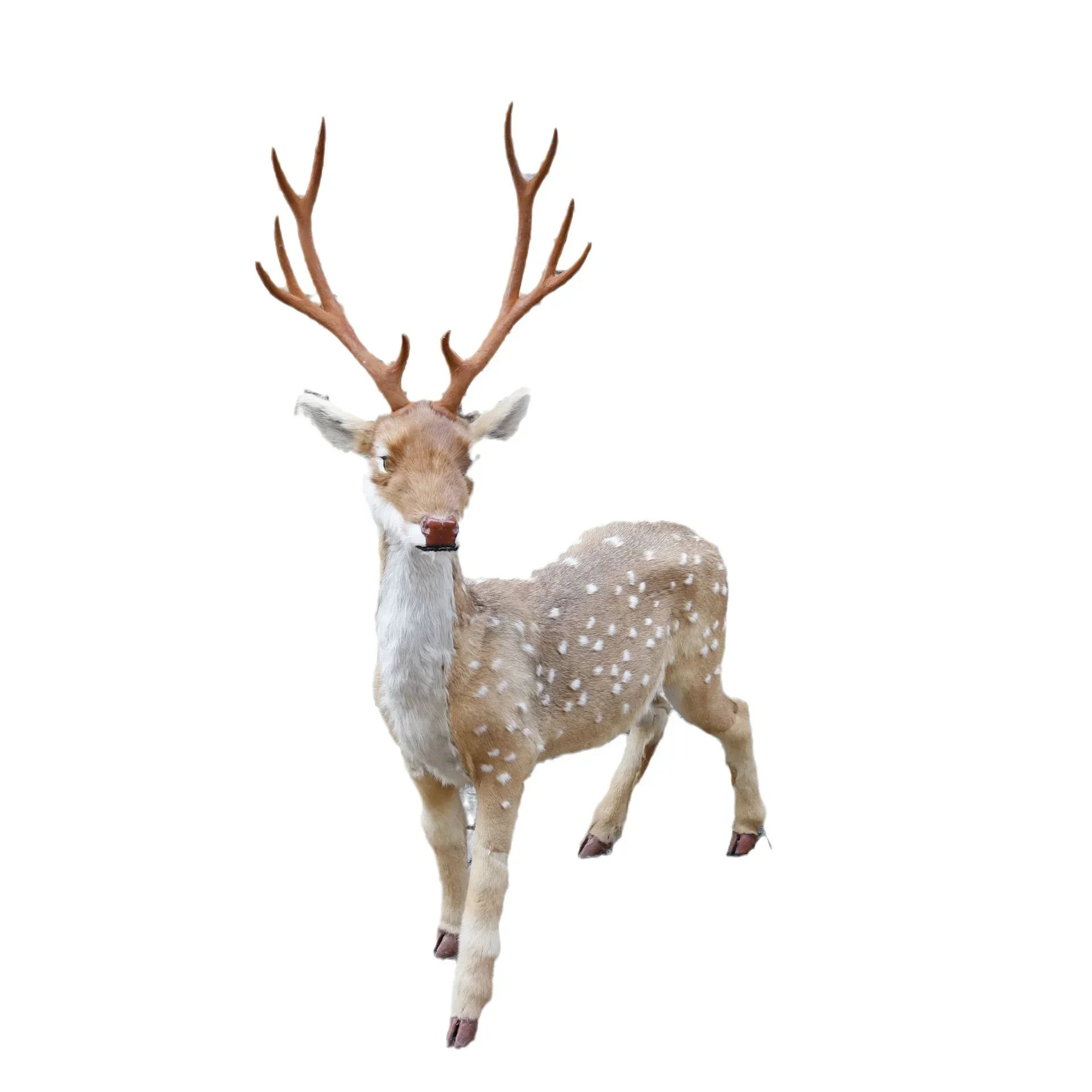 2024 Large Plush Artificial Sika Deer Christmas Reindeer Ornaments Luxury Home Outdoor Tree Decorations for Gifts Made Plastic