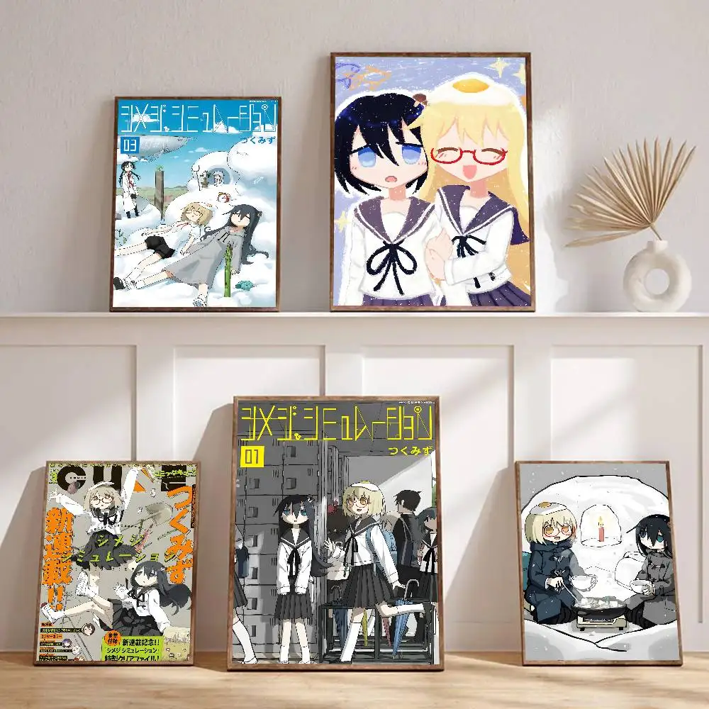 1pc Shimeji Simulation Poster Sticker Print Waterproof Wall Art For Living Room Bedroom Home Decor