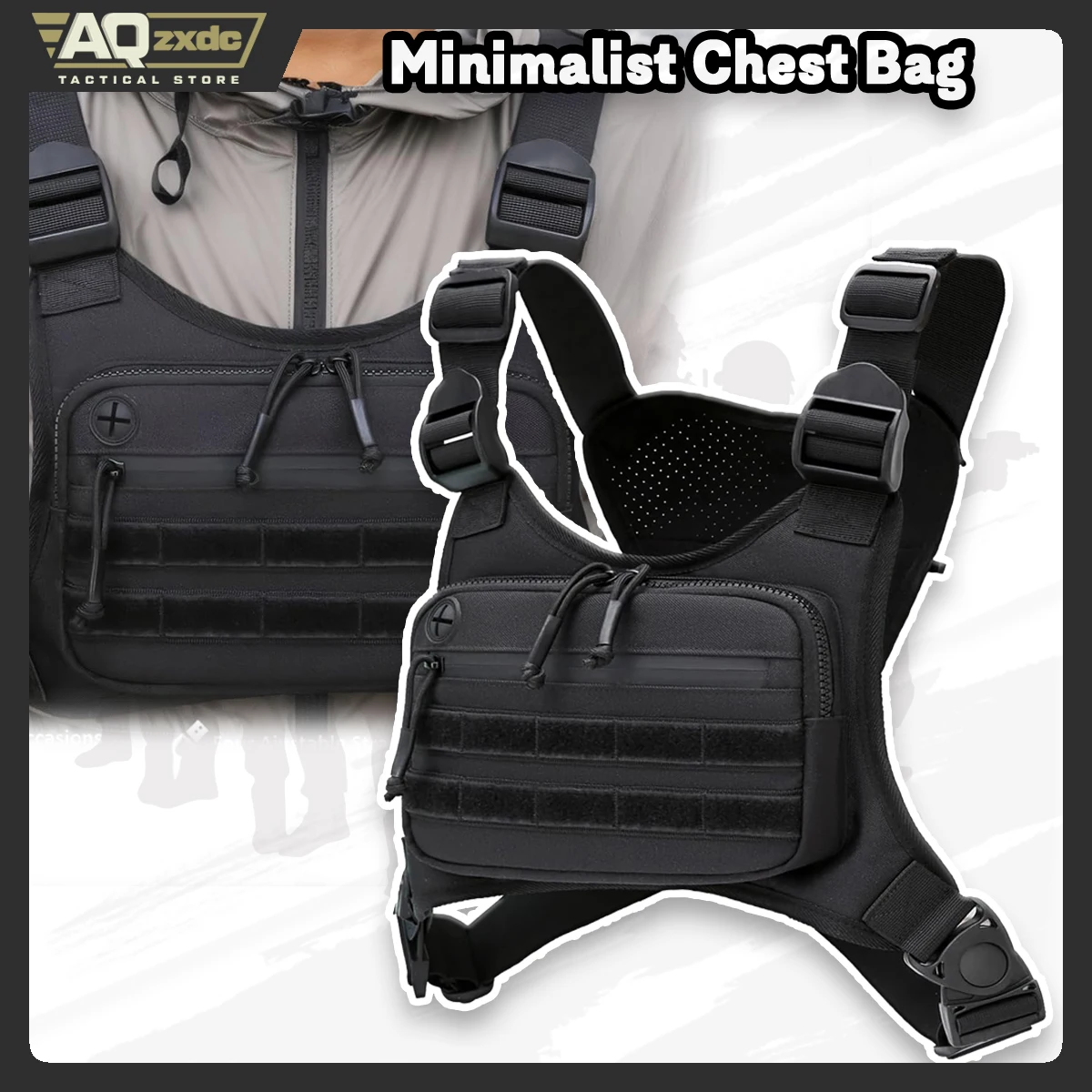 

AQzxdc Minimalist Chest Bag For Men and Women, Chest Bag Vest For Running, Cycling - EDC Chest Pack Rig For Sports and Workouts