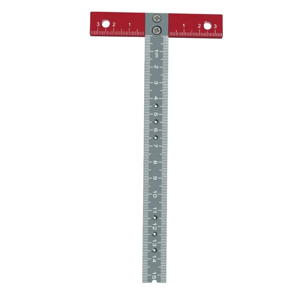 T-Ruler Aluminum Alloy Woodworking Scribe Marking Gauge Ruler Measuring Tool 170*85mm T-shaped Marking Line Ruler Hand Tools