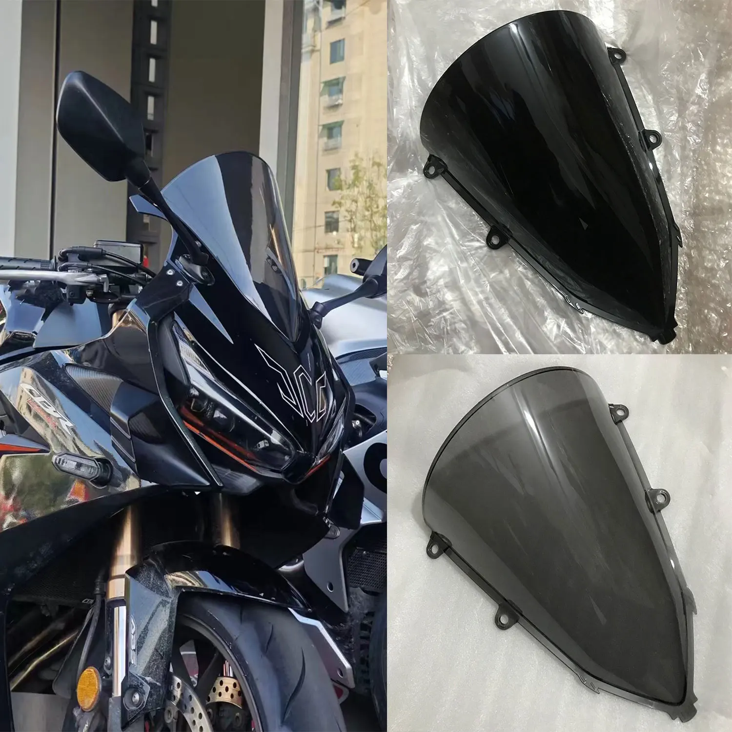 Passend für Honda CBR 650R CBR650R 2019 2020 2021 2022 2023 2024 2025 Double Bubble Windschutzscheibe Windabweiser