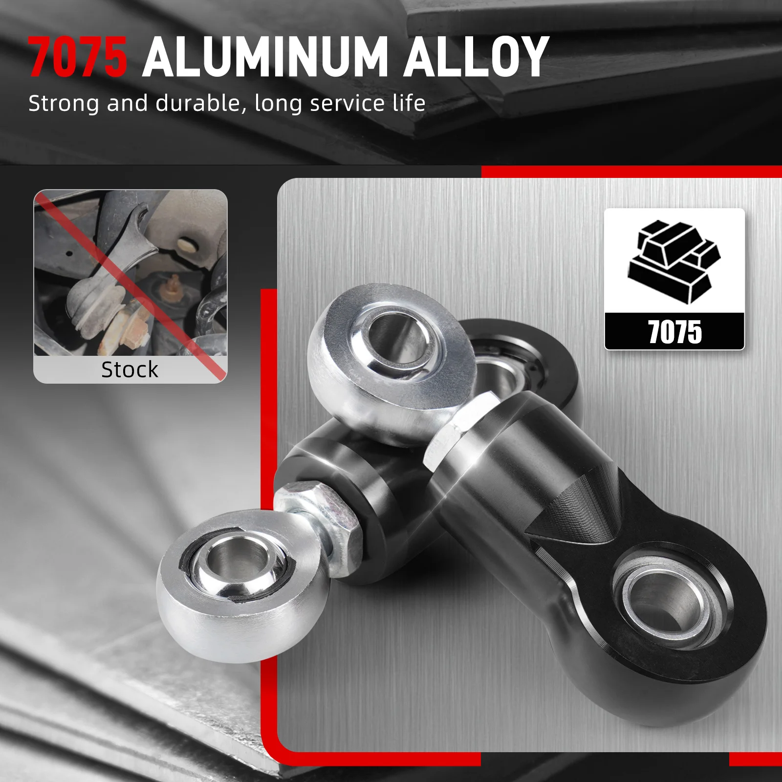 وصلات نهاية قضيب التأثير الخلفي القابل للتعديل من الألومنيوم لسيارة Audi A3 S3 RS3 TT TTRS Q2 Q3، لسيارة VW للجولف MK7 MK7.5 MK8، لـ Cupra Leon