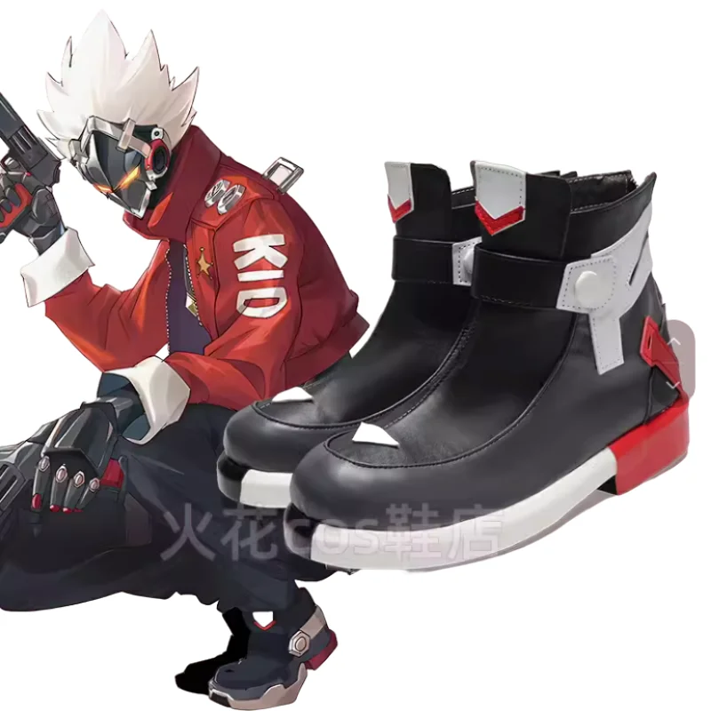 Game Zenless Zone Zero Billy The Kid Cosplay Shoes Robot Handsome Men Halloween Party Anime Roleplay Black Shoes Boots