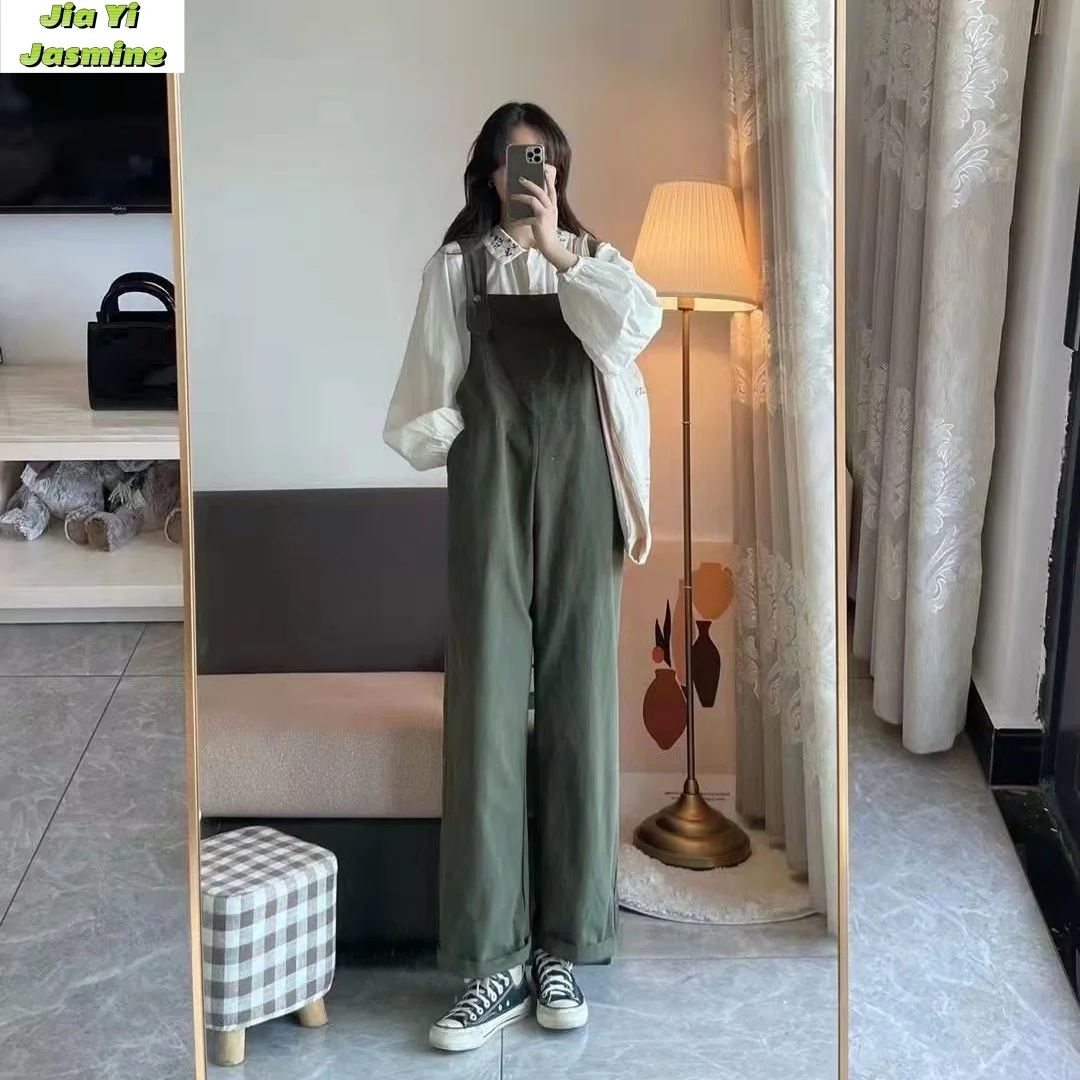 2024 Spring and Autumn Fashion Design Workwear Overalls Women's Korean Version Loose Japanese Sweet and Western Style Set