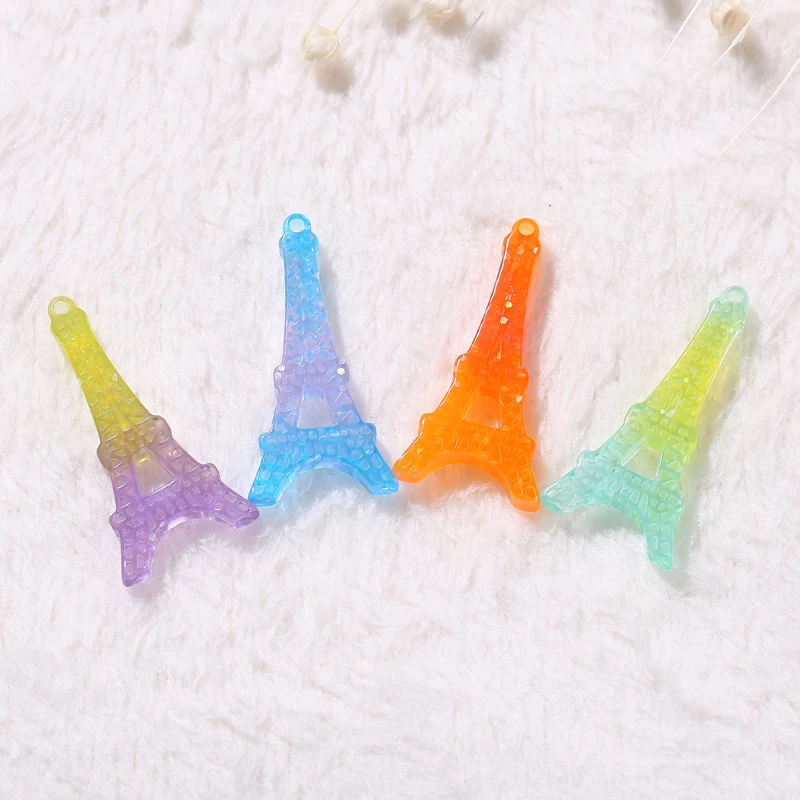 10pcs Mixed  Resin Eiffel Tower  Cabochons Flatback Crafts  for Jewelry Diy Making