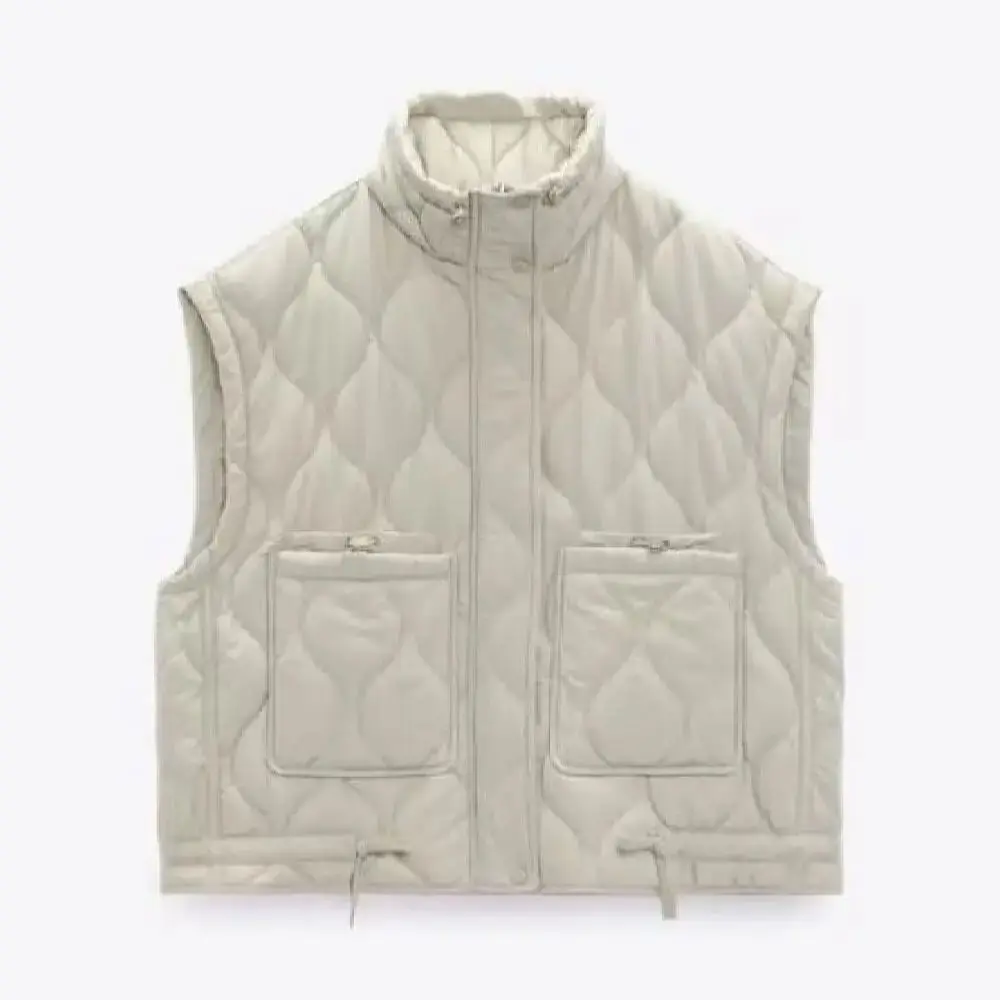 

Lightweight Sleeveless Cotton Vest 2025 Autumn New Women's European American Style Stand Up Collar Tank Versatile Loose Jacket