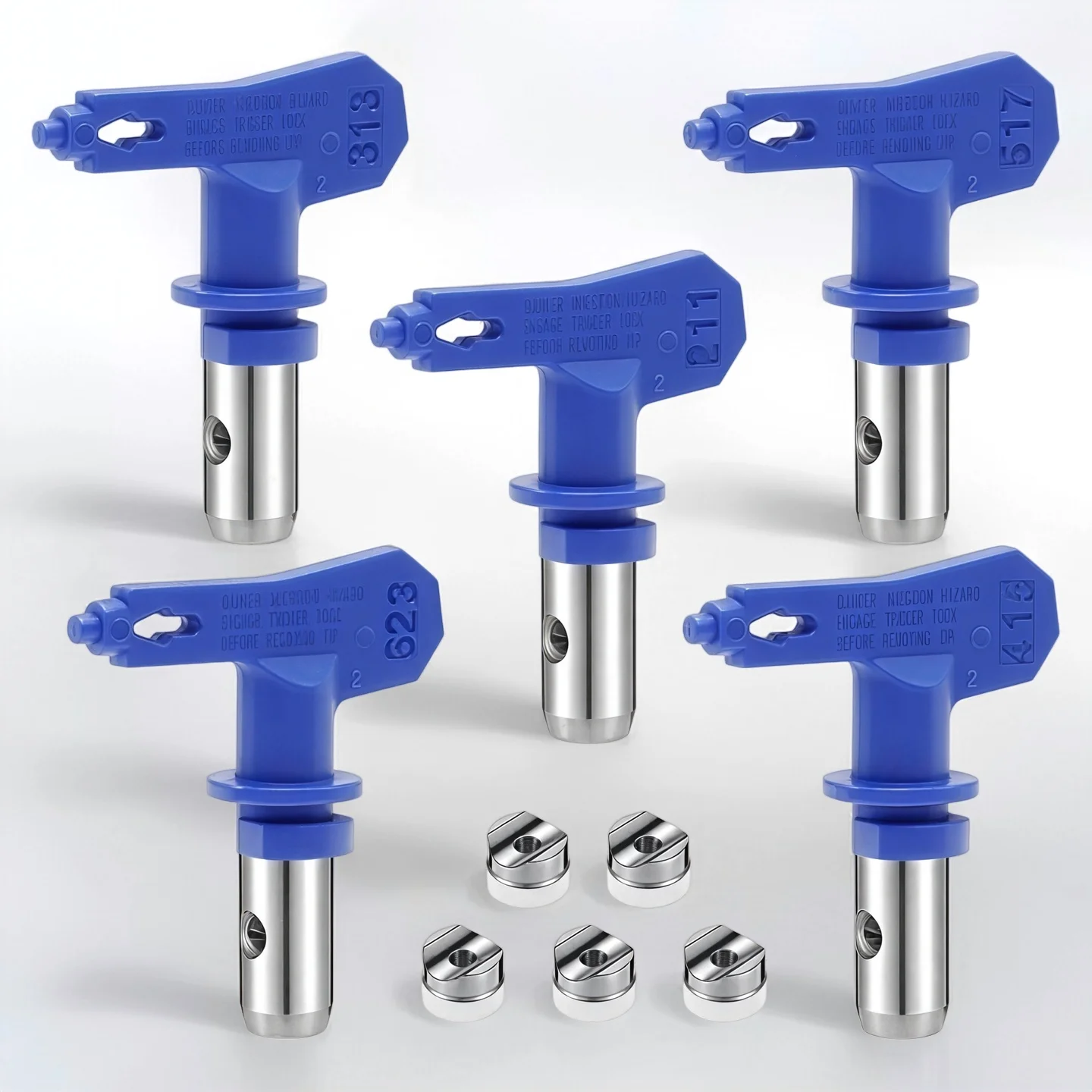 

5Pcs Universal Airless Paint Nozzle Tips (211/313/517/623/415) with Seals, for DIY & Professional Use
