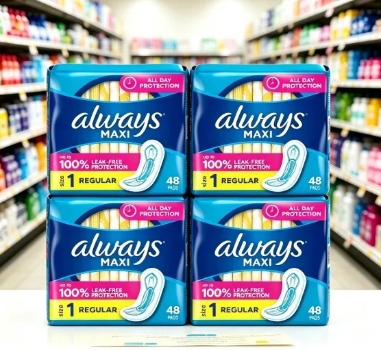Wings Free Maxi Pads Regular Absorbency 48 Count