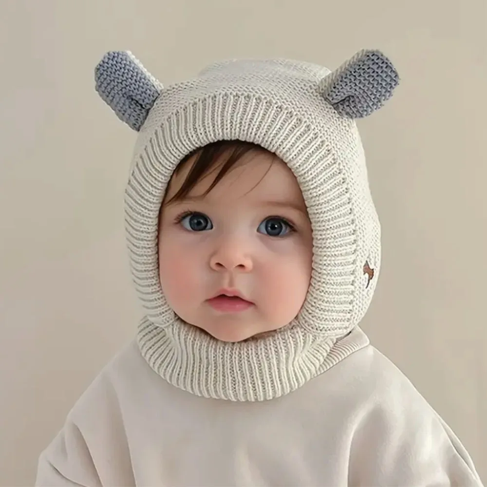 

Toddler Winter Knit Hat with Fleece-Lined Ears & Adjustable Toggle Closure - Soft Stretchy Warm Beanie for 0-3Y Boys & Girls