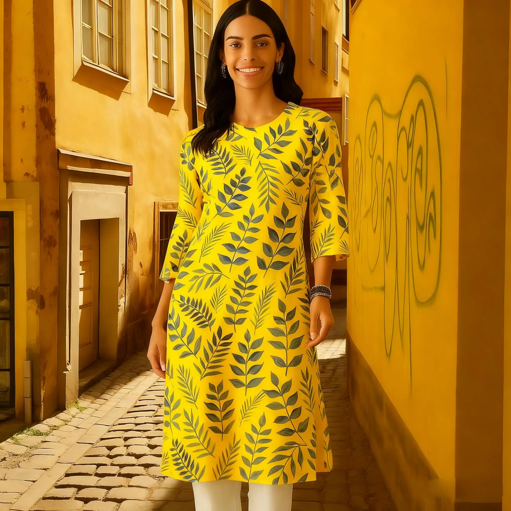 مسلم الزهور كورت عيد الميلاد المرأة عادية موضة فستان مريح 2026 شق هيم الفتيات فستان الصلاة Abito Donna Musulmana #6