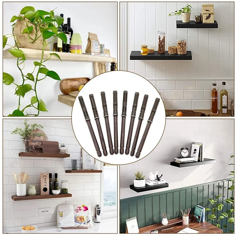 8 قطعة رف معلق مخفي قوس الحائط رفوف بين قوسين يدعم DIY بها بنفسك مخصص جدار رفوف مجلس عائمة-A79G