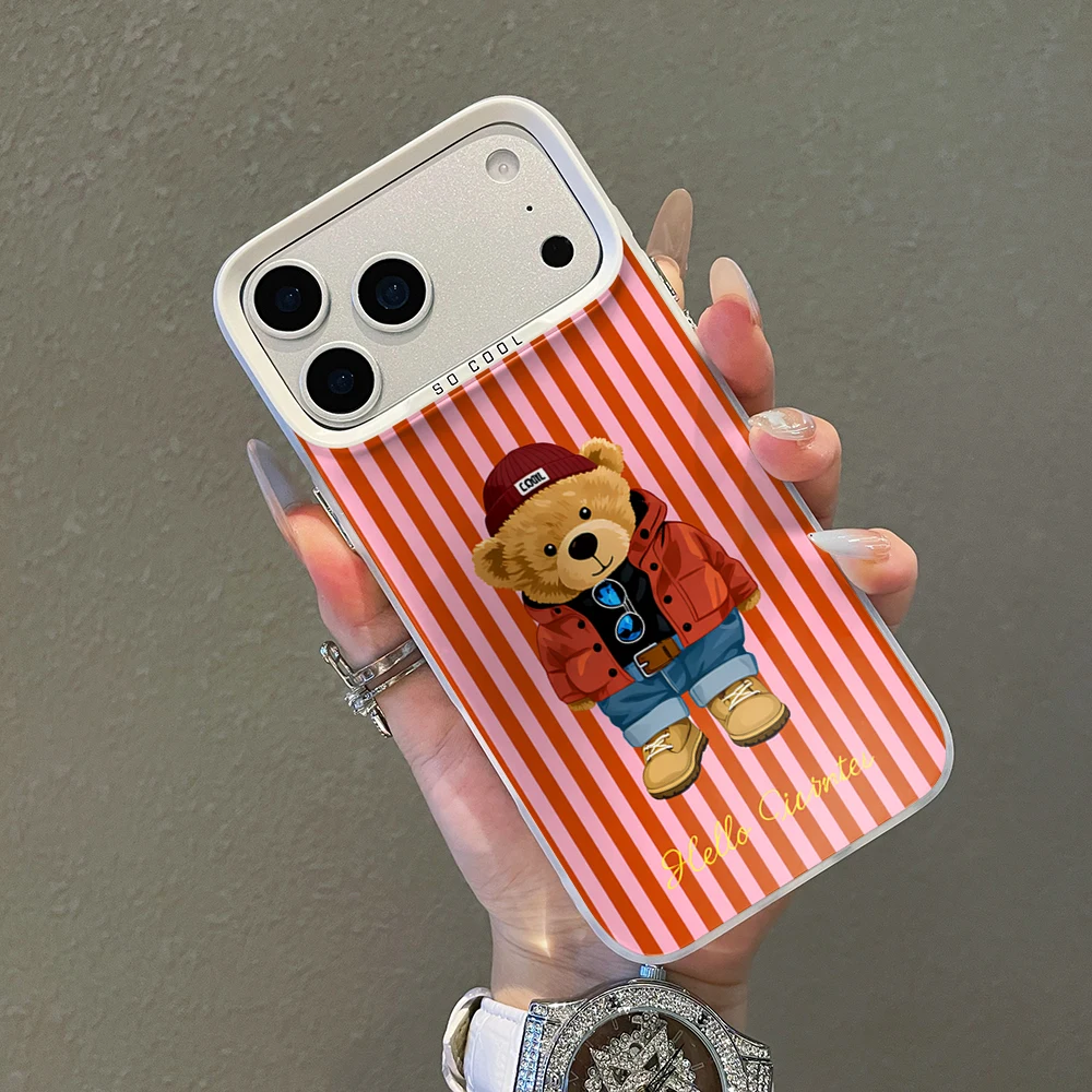 Für iPhone 17 15 16 14 Pro Max Hülle Plus Gestreiftes Cooles Bärenmuster Cover Für iPhone 13 11 12 ProMax XS XR XS 7 8 Plus 16E Hüllen – Detail 9