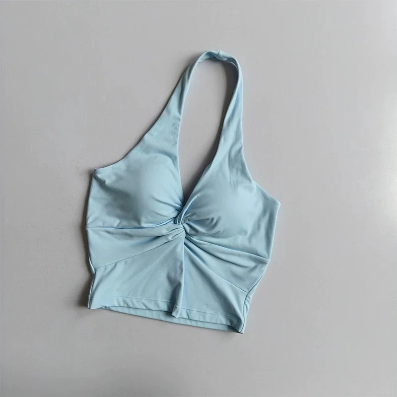 Sexy Sport-Bralette mit offenem Rücken und Neckholder-Ausschnitt für Damen, Push-Up-Yoga-BH mit integriertem Stützsystem für Pilates, Workout und als Alltagsbekleidung – Detail 7