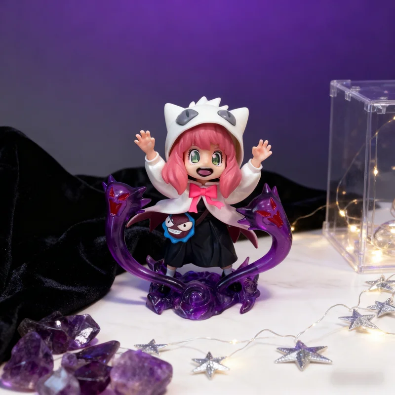 16 cm/6.3in Spy Familie Anya Action Figure Anya als Gengar PVC Action Figure Desktop Creatieve Decor Collectible display Geschenken Speelgoed