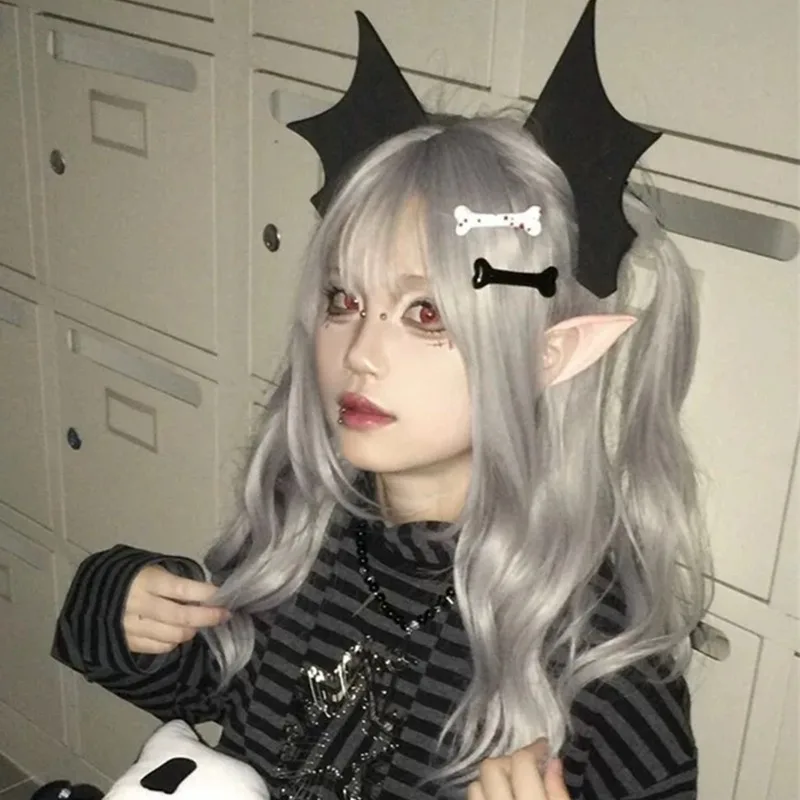 القوطية الظلام الشرير مشبك شعر Y2k الساخن فتاة سوداء المتضخم أجنحة الخفافيش Hairgrip دبوس الشعر كليب تأثيري اكسسوارات الدعائم هالوين #5